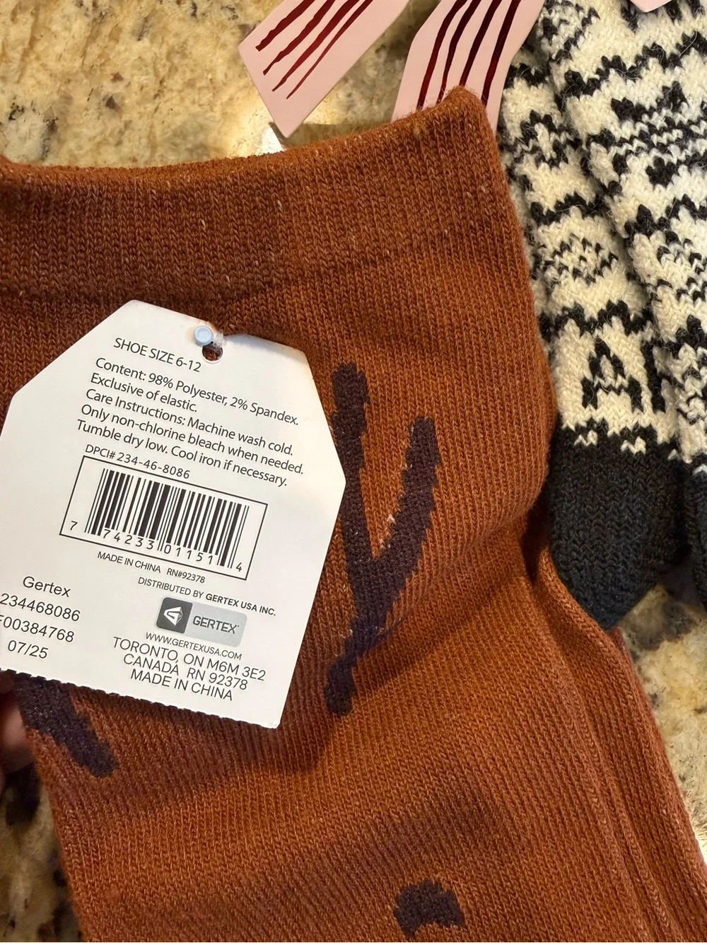 Holiday Socks and Reindeer Knee-High Set - Black/White & Brown